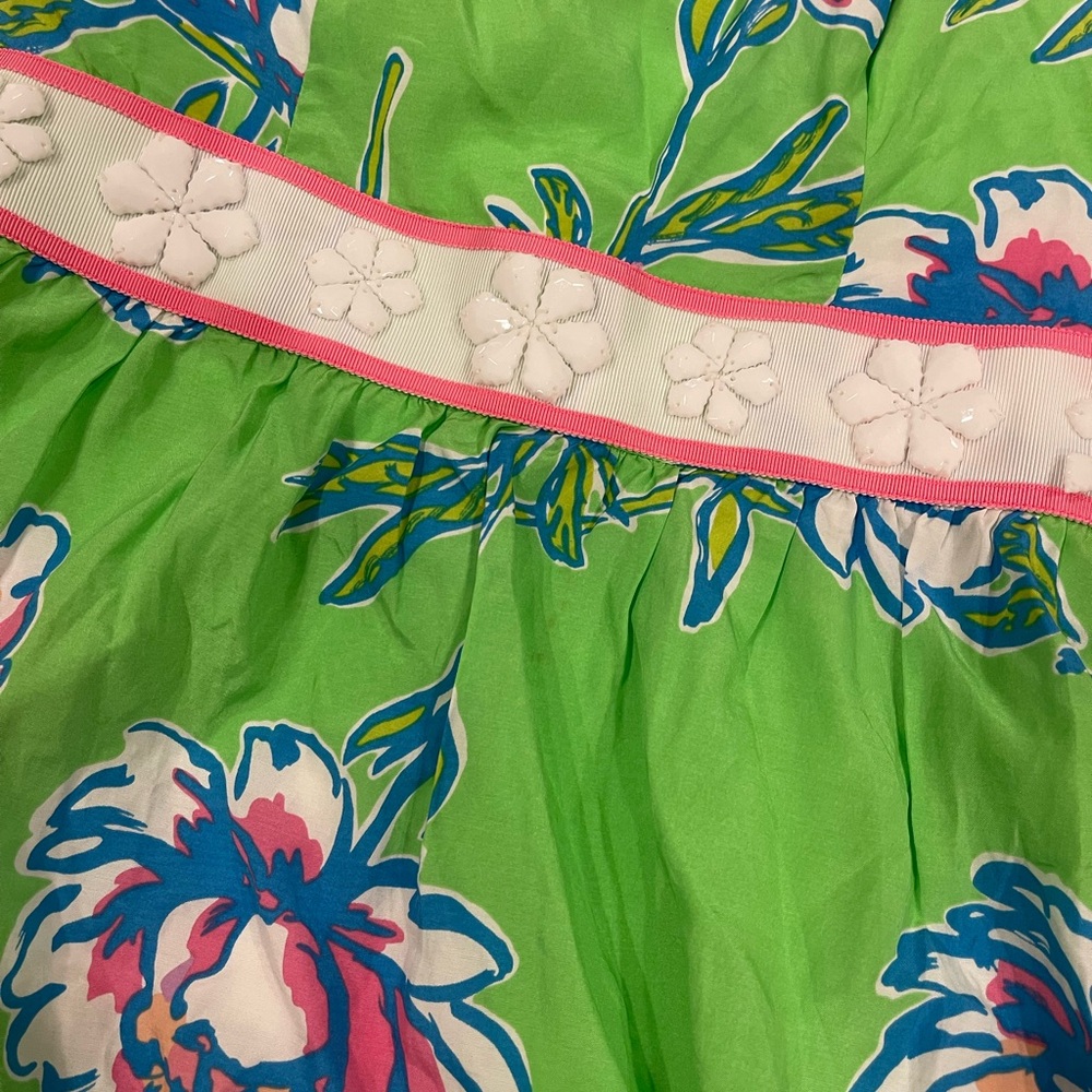 Lilly Pulitzer Langley strapless green floral dress - 0 - Picture 5 of 8